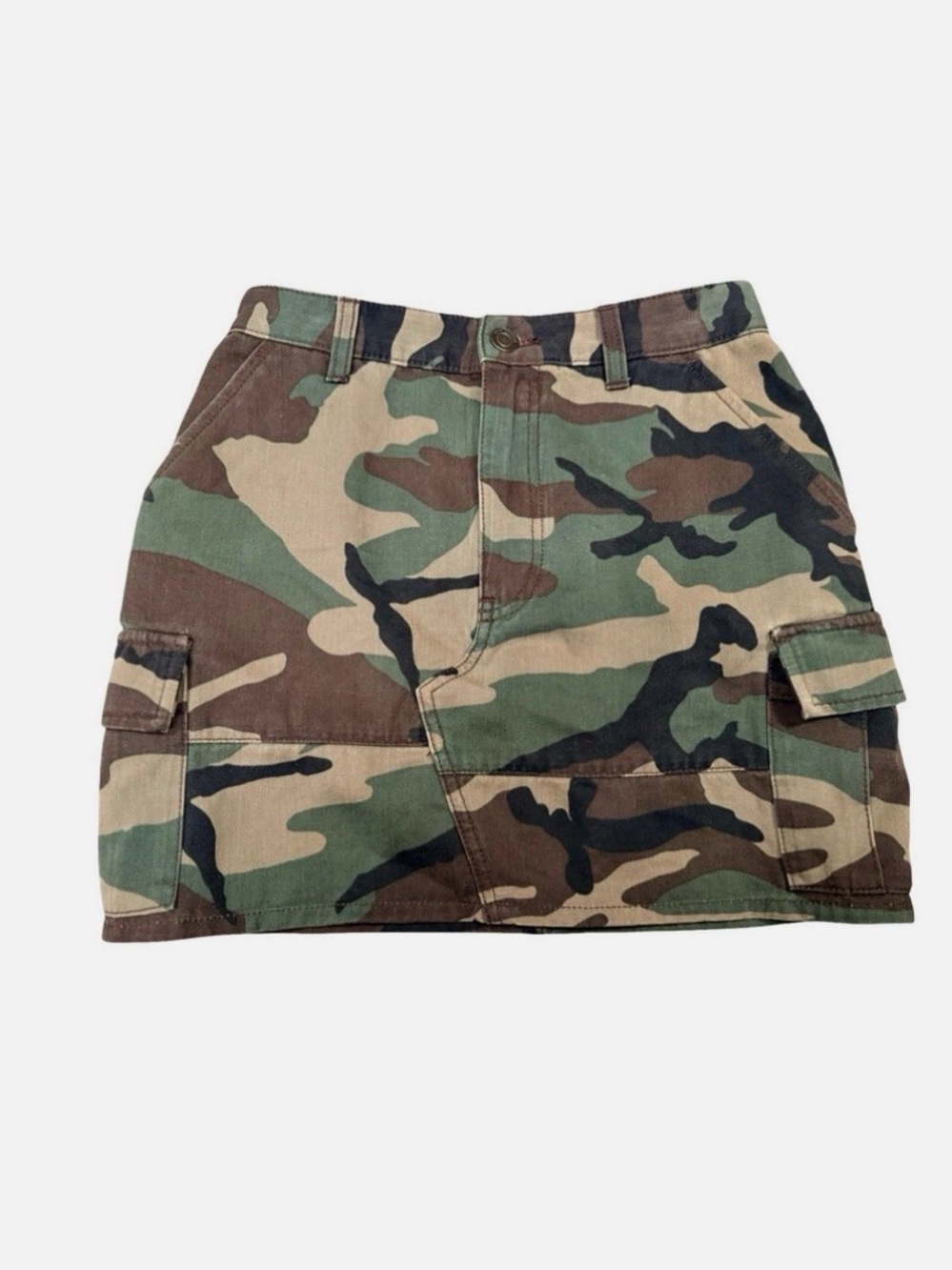 Saint Laurent Camouflage Cargo Mini Skirt - Green